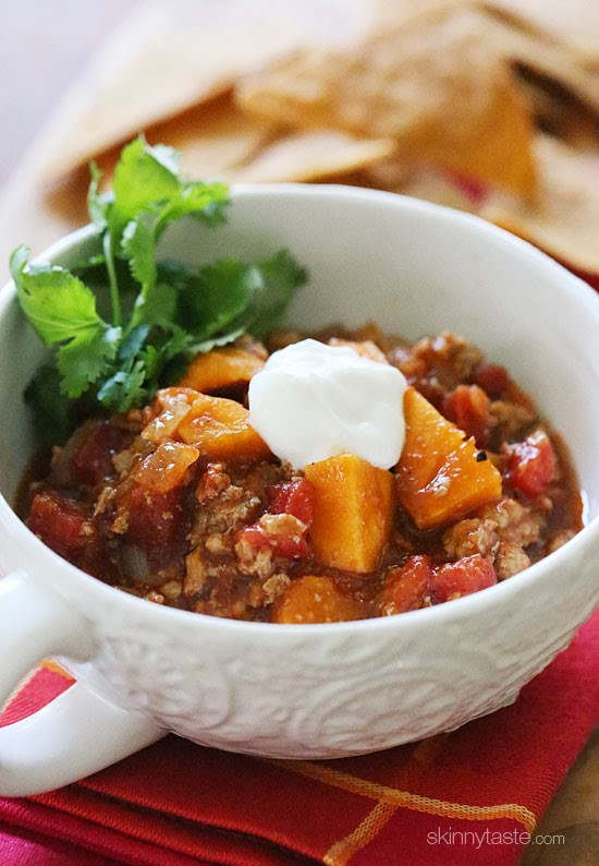 Turkey Sweet Potato Chili
 No Bean Turkey and Sweet Potato Chili