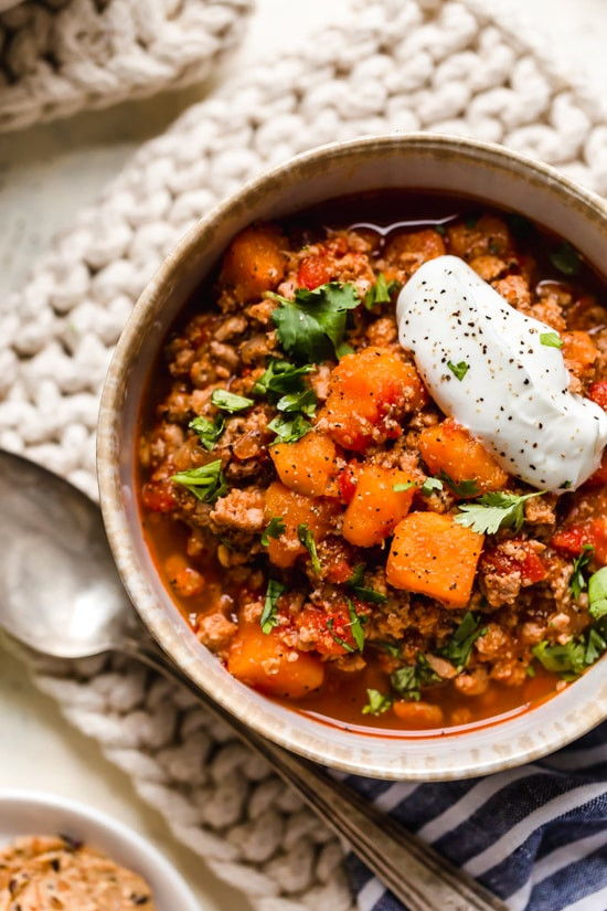 Turkey Sweet Potato Chili
 No Bean Turkey & Sweet Potato Chili