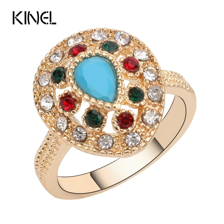 Turkish Wedding Ring
 2016 Cheap Turkish Jewelry Vintage Blue Water Drops Rings