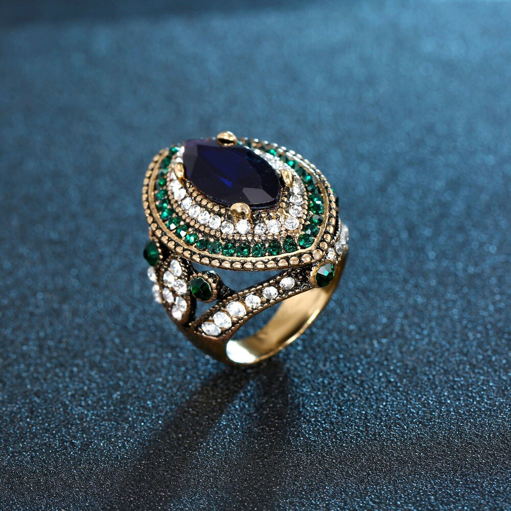 Turkish Wedding Ring
 KISSWIFE Luxury Big Turkish Ring Vintage Wedding Rings For