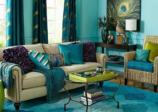 Turquoise Curtains Living Room
 Turquoise curtains great ideas for modern decoration in