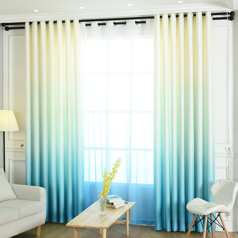 Turquoise Curtains Living Room
 Living Room Aqua Turquoise Blue Ombre Curtains Two Tone