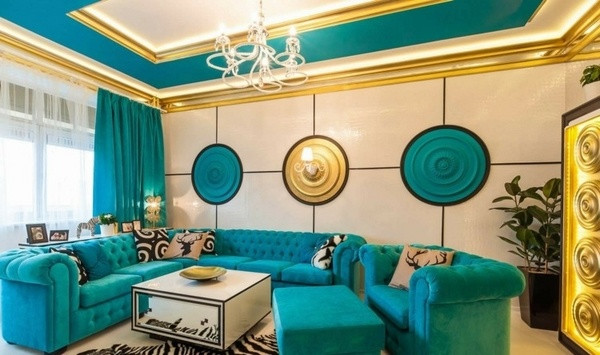 Turquoise Curtains Living Room
 Turquoise furniture ideas – extravagant or harmonious