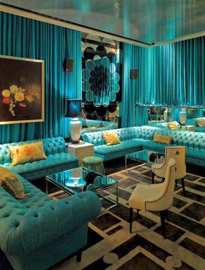 Turquoise Curtains Living Room
 17 Breathtaking Turquoise Living Room Ideas