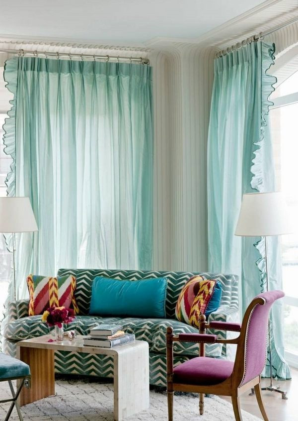 Turquoise Curtains Living Room
 Turquoise curtains great ideas for modern decoration in