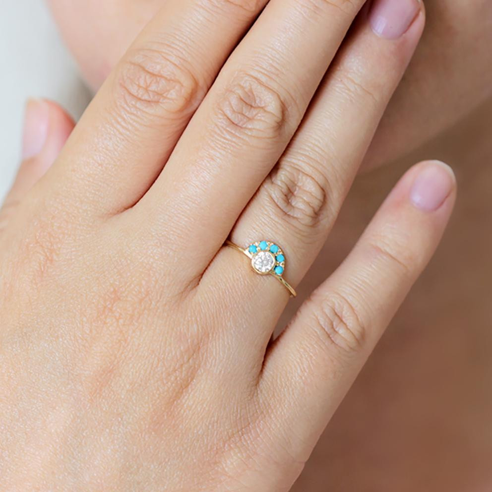 Turquoise Diamond Engagement Rings
 Turquoise and Diamond Ring Round Diamond Engagement Ring