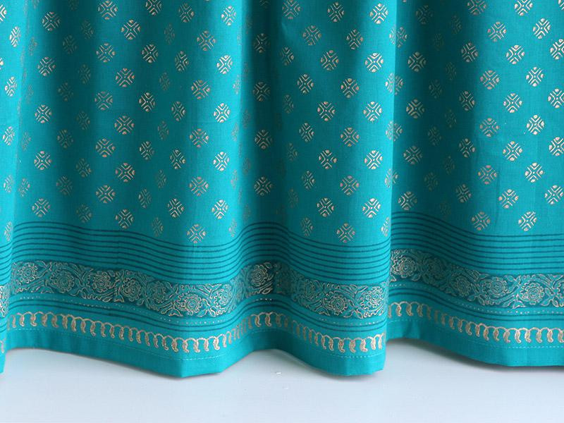 Turquoise Kitchen Curtains
 Indian Sari kitchen curtain Turquoise Gold