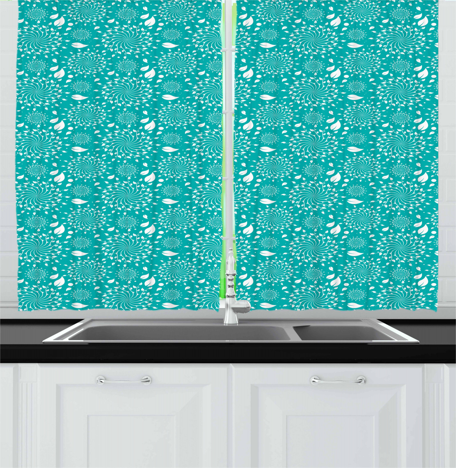 Turquoise Kitchen Curtains
 Turquoise Kitchen Curtains 2 Panel Set Window Drapes 55" X
