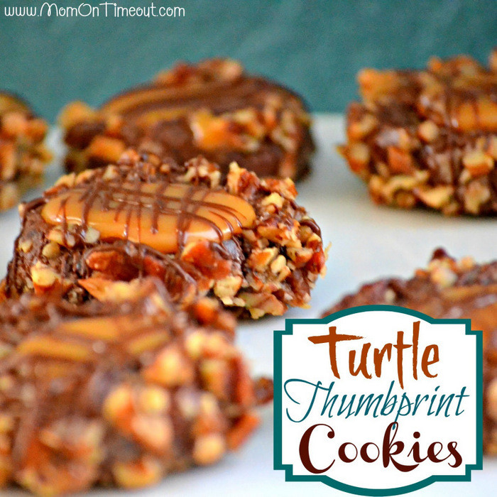 Turtle Thumbprint Cookies
 Turtle Thumbprint Cookies Mom Timeout