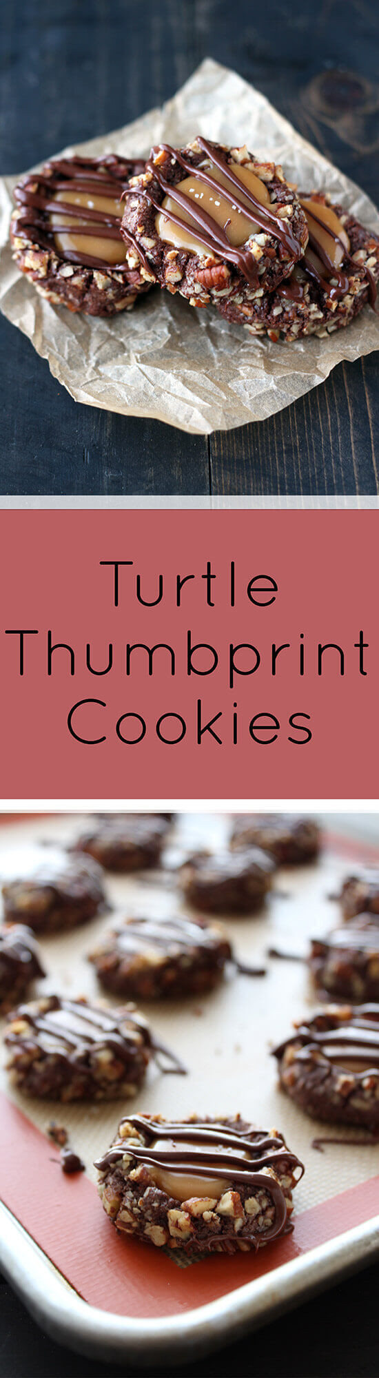 Turtle Thumbprint Cookies
 Turtle Thumbprint Cookies