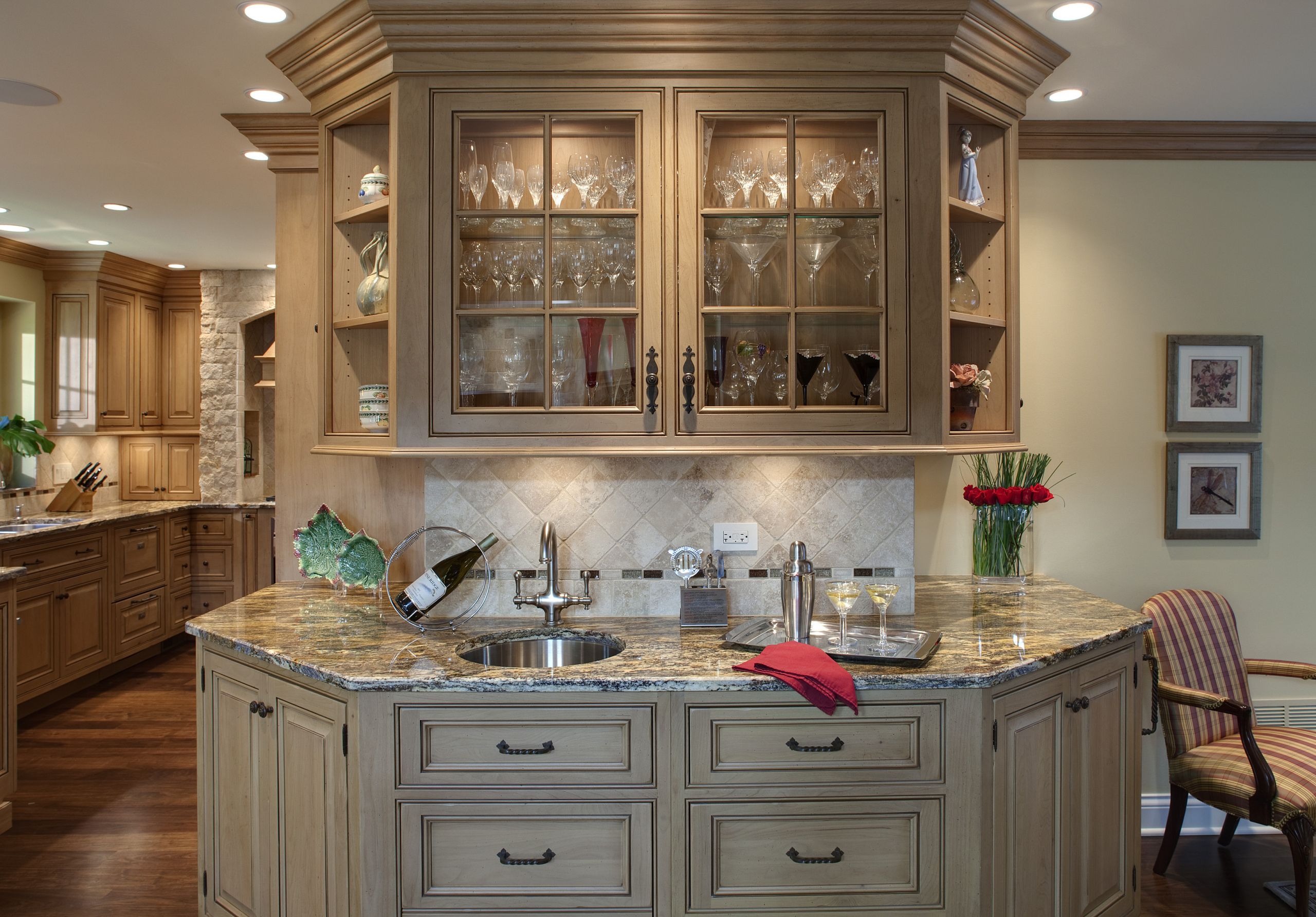 Tuscan Kitchen Cabinet
 Tuscan Style Kitchen Cabinet with White and Wooden Tone