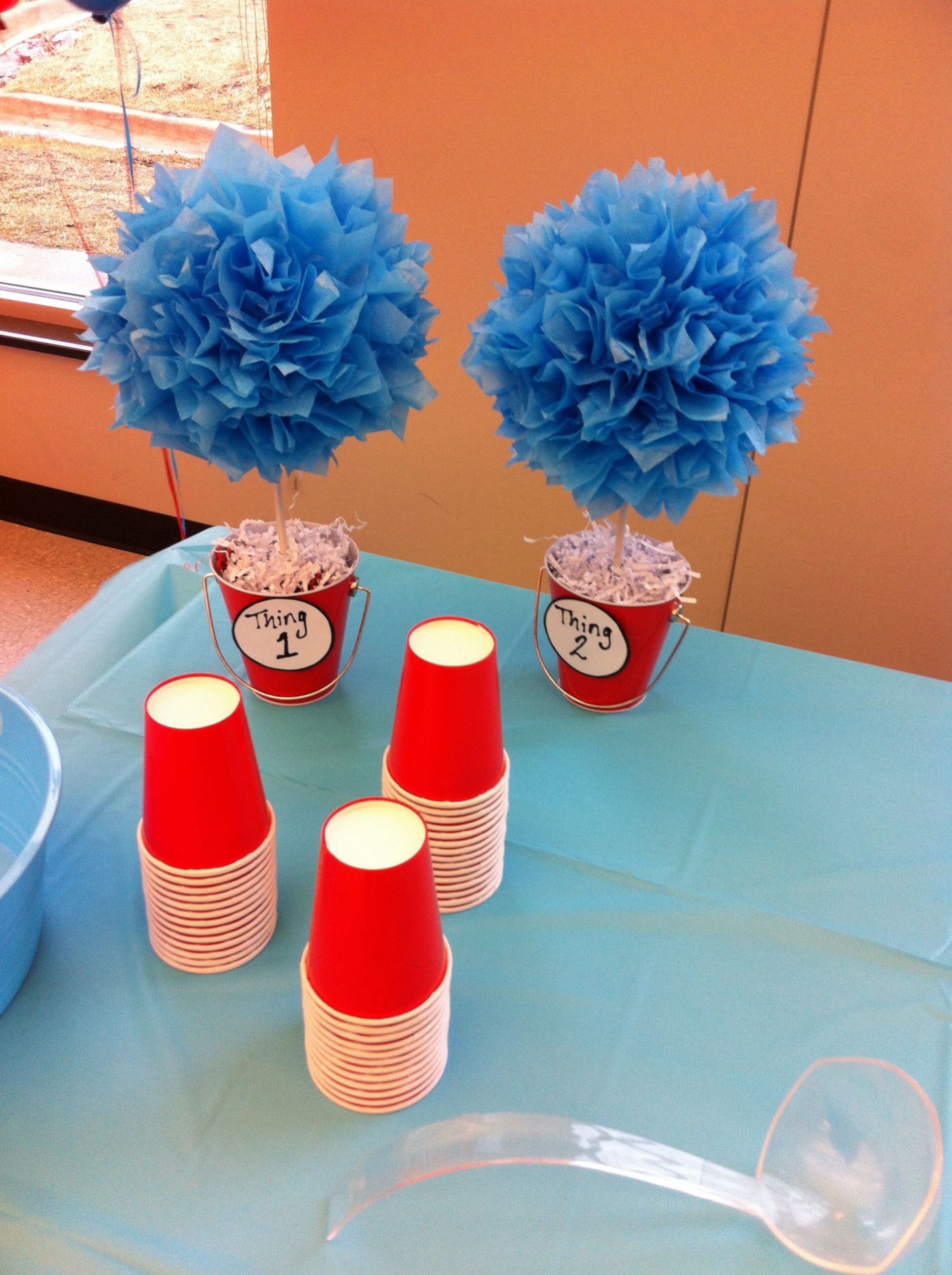 Twin Baby Shower Decoration Ideas
 Thing one and thing two twin baby shower theme Decoration