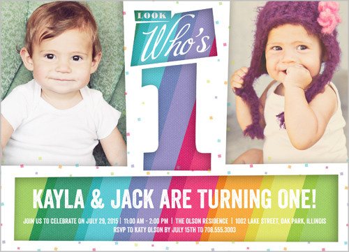 Twins First Birthday Invitations
 twins 1st birthday invites shutterfly Custom Printing Deals