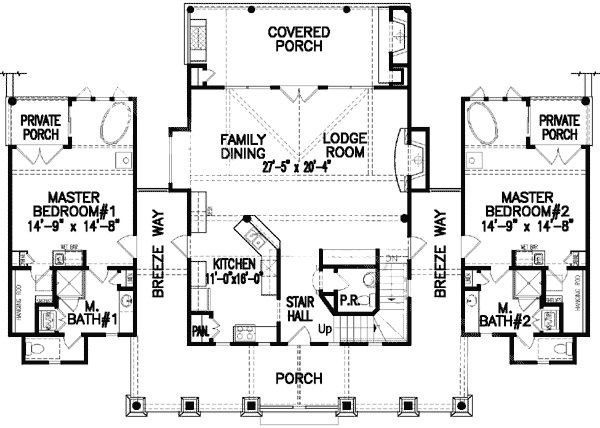Two Master Bedroom House Plans
 Luxury Ranch Style House Plans With Two Master Suites