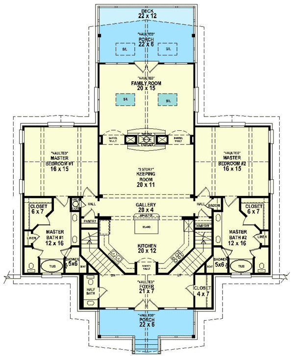 Two Master Bedroom House Plans
 Dual Master Suites SV