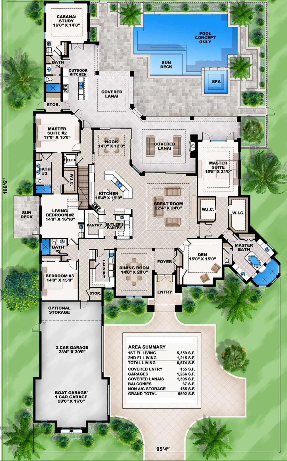 Two Master Bedroom House Plans
 Mediterranean Dream Home Plan with 2 Master Suites
