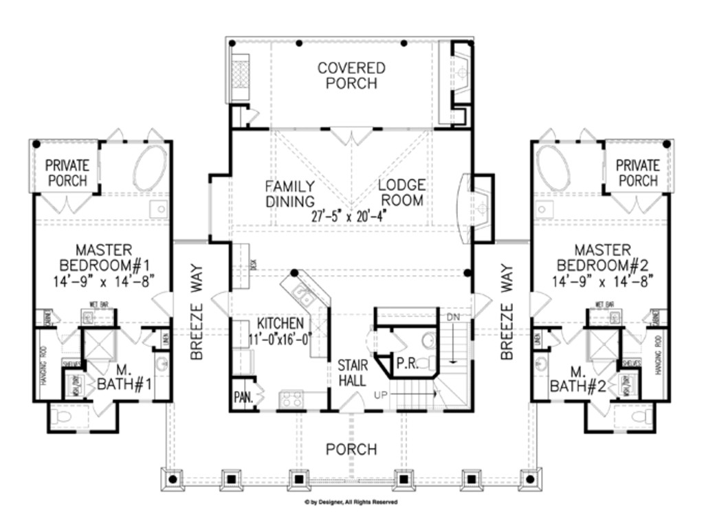 Two Master Bedroom House Plans
 Craftsman Style House Plan 2 Beds 2 Baths 1873 Sq Ft