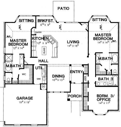 Two Master Bedroom House Plans
 Double Master Bedroom House Plan 3056D
