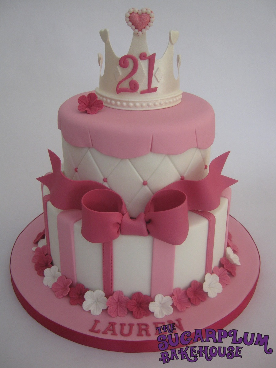 Two Tier Birthday Cake
 2 Tier Girly Princess 21St Birthday Cake CakeCentral