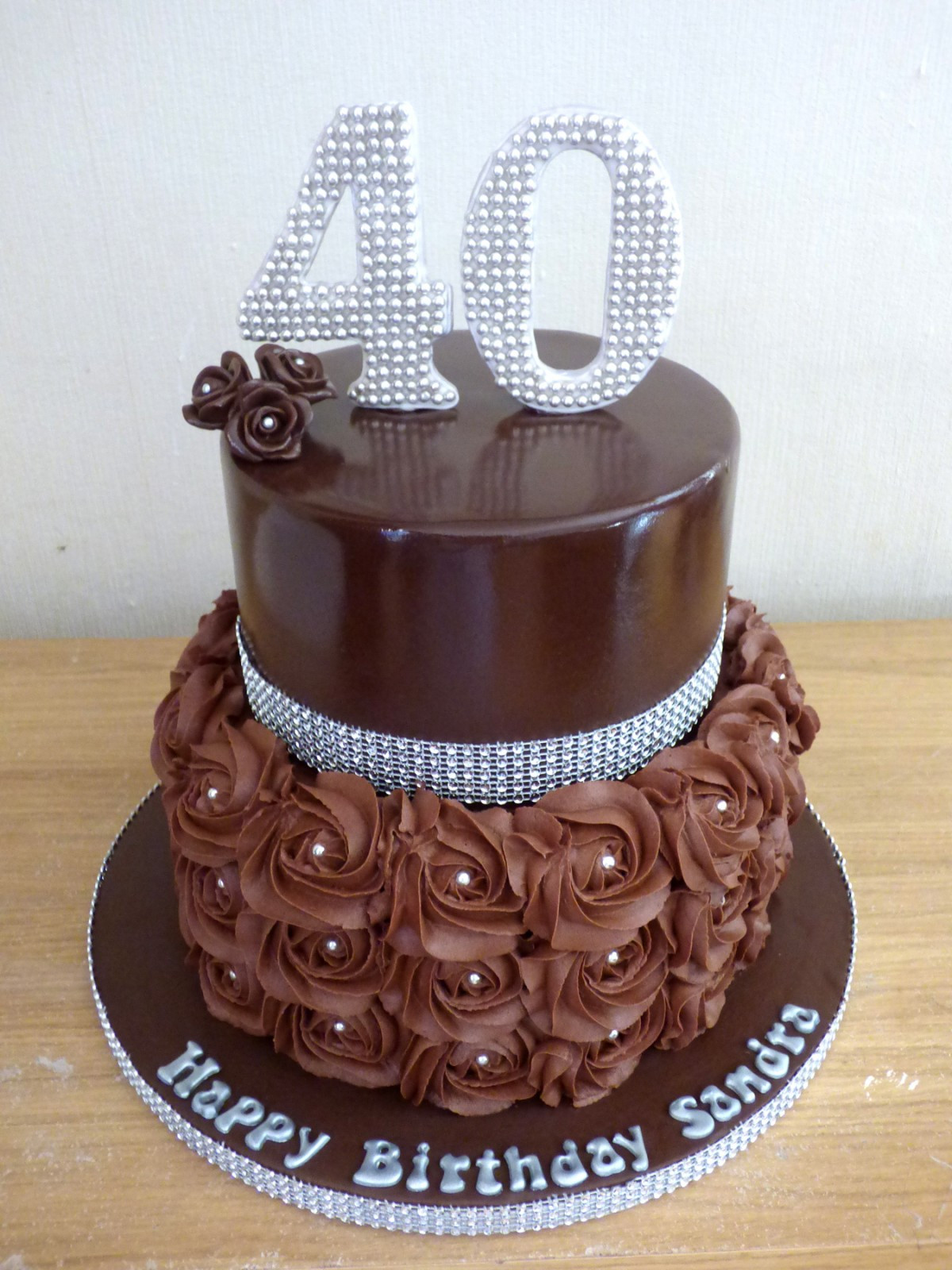 Two Tier Birthday Cake
 Chocolate and Bling 2 Tier Birthday Cake Susie s Cakes