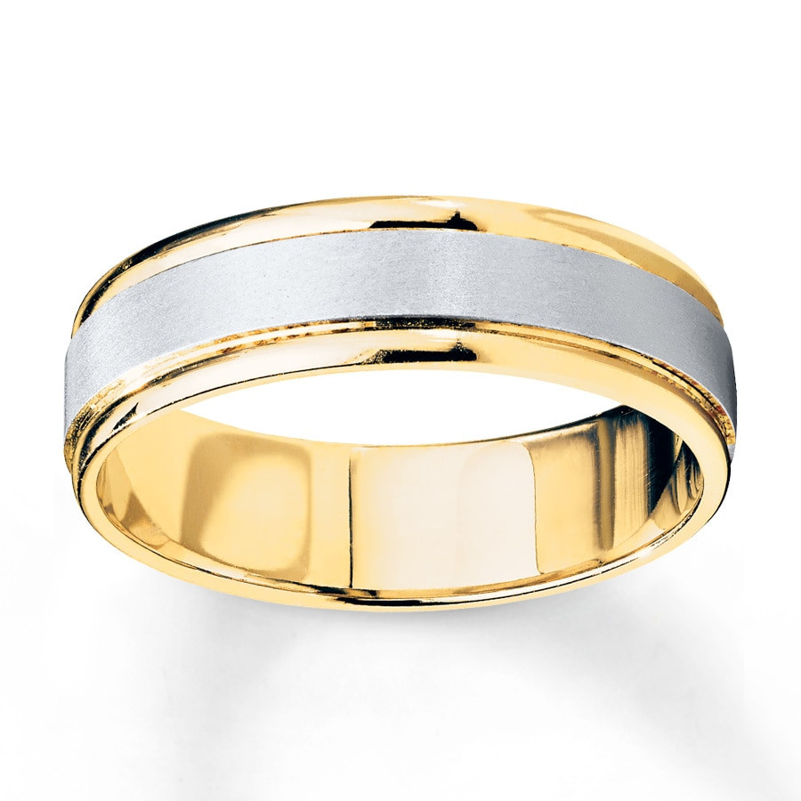 Two Toned Wedding Bands
 Wedding Band 10K Two Tone Gold 6mm Kay