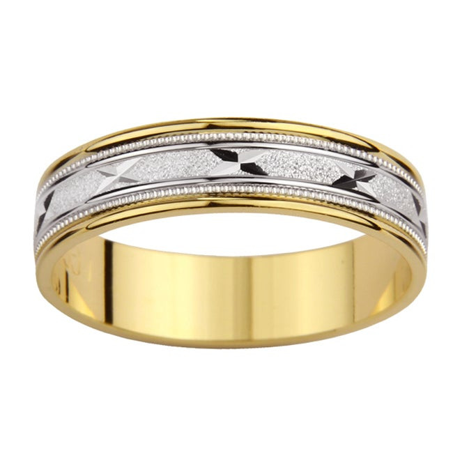 Two Toned Wedding Bands
 Shop 14k Two tone Gold Men s Milligrain X Design Wedding