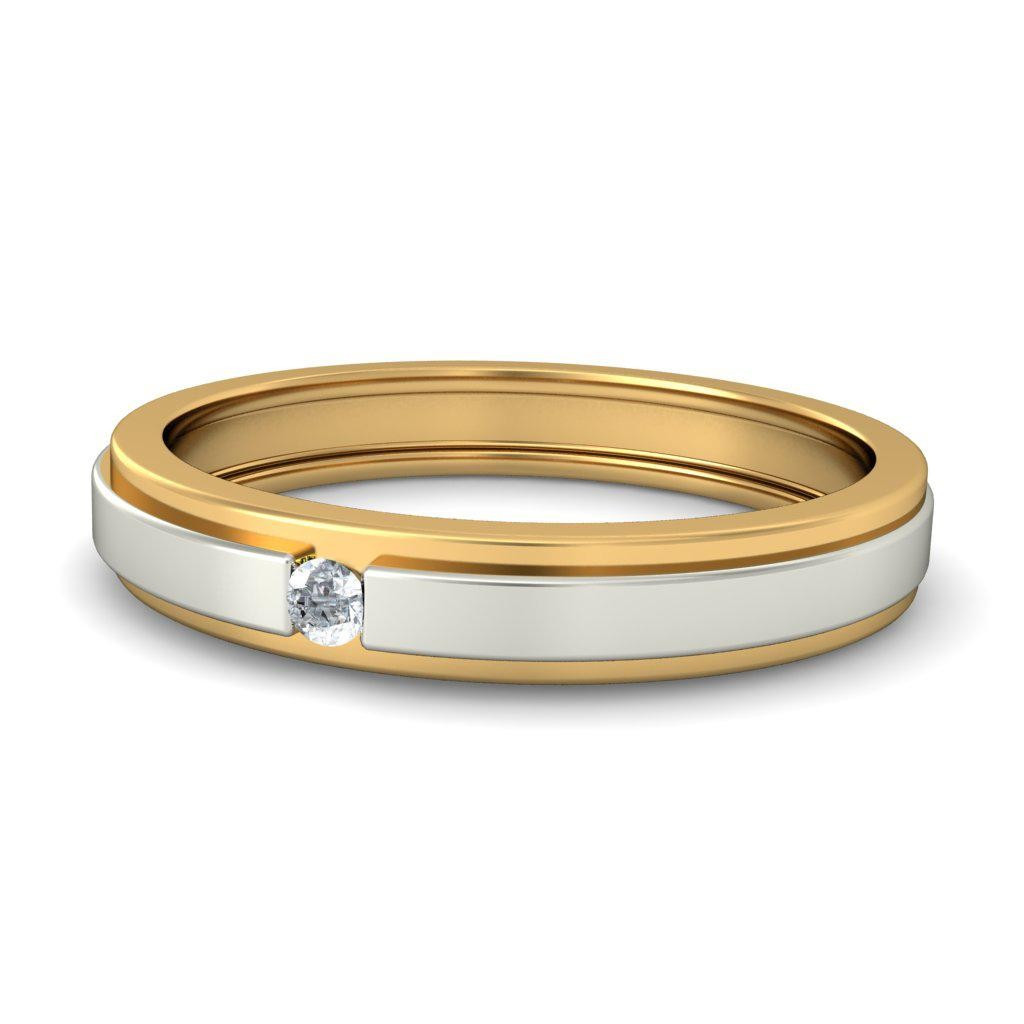 Two Toned Wedding Bands
 Affordable Round Diamond Wedding Band in Two Tone Gold