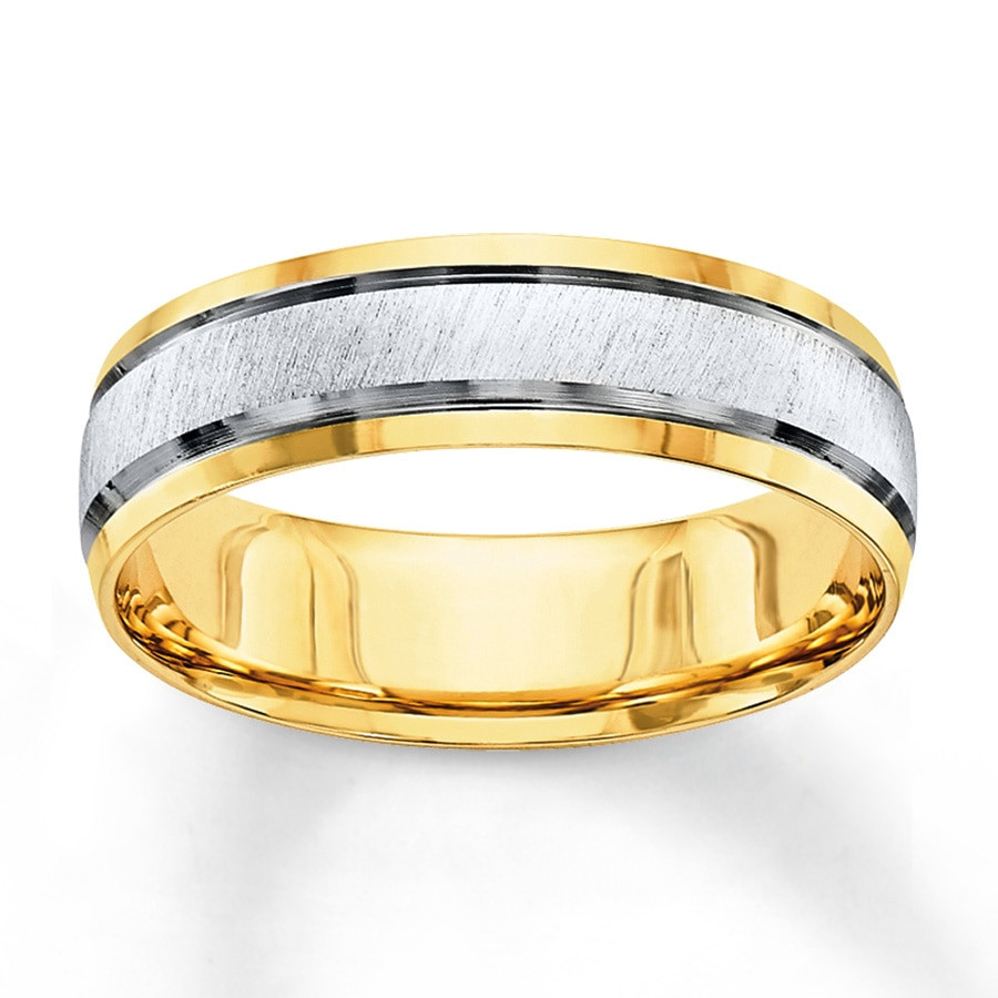 Two Toned Wedding Bands
 Jared Wedding Band 10K Two Tone Gold 6mm