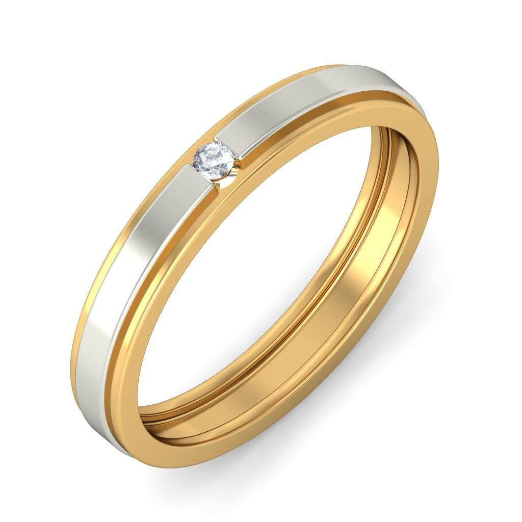 Two Toned Wedding Bands
 Affordable Round Diamond Wedding Band in Two Tone Gold