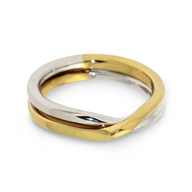 Two Toned Wedding Bands
 LOVE KNOT Two Tone wedding band unique wedding ring