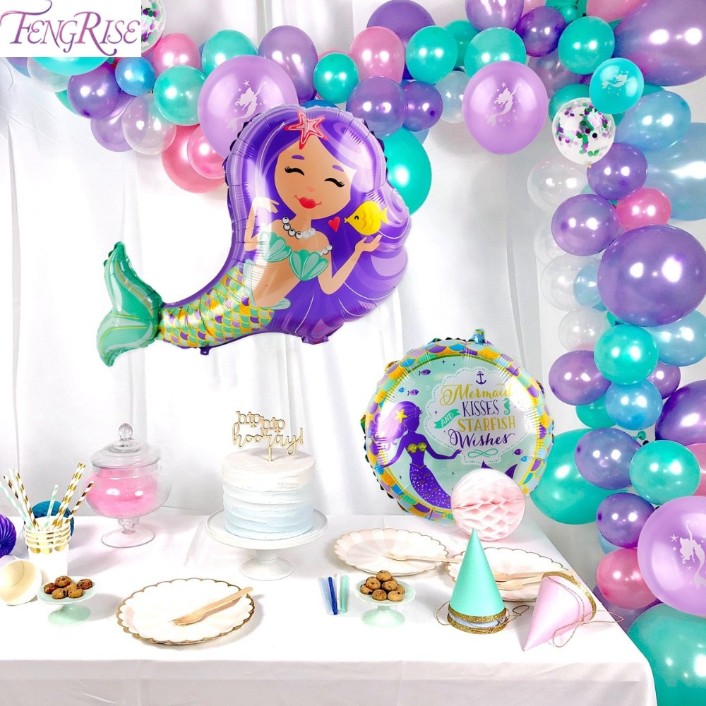 Unicorn And Mermaid Birthday Party Ideas
 FENGRISE Unicorn Mermaid Party Decorations Mermaid Balloon