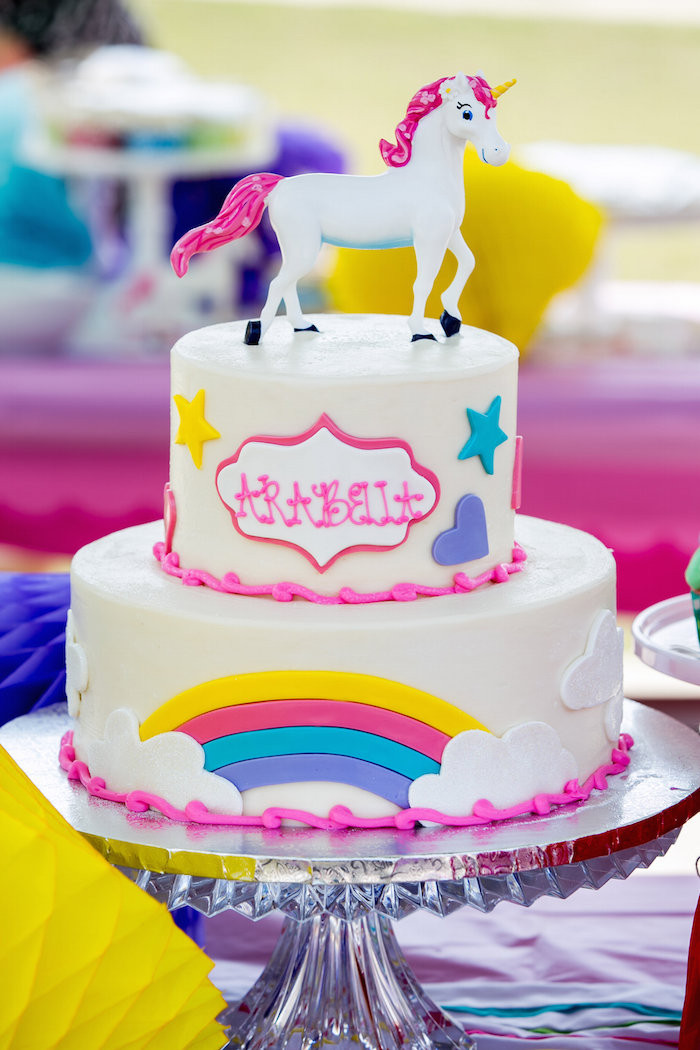 Unicorn And Rainbow Birthday Party Ideas
 Kara s Party Ideas Rainbow Unicorn Birthday Party