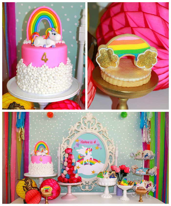 Unicorn And Rainbow Birthday Party Ideas
 Kara s Party Ideas Rainbow Unicorn themed birthday party