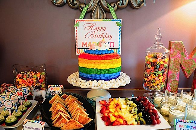 Unicorn Birthday Party Food Ideas Name
 Kara s Party Ideas Rainbow Unicorn 7th Birthday Party