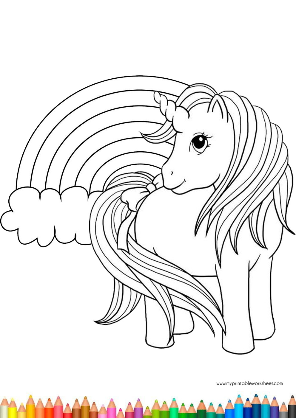 Unicorn Coloring Sheets For Kids
 Easy Cute Unicorn Coloring Pages for Kids and Girls