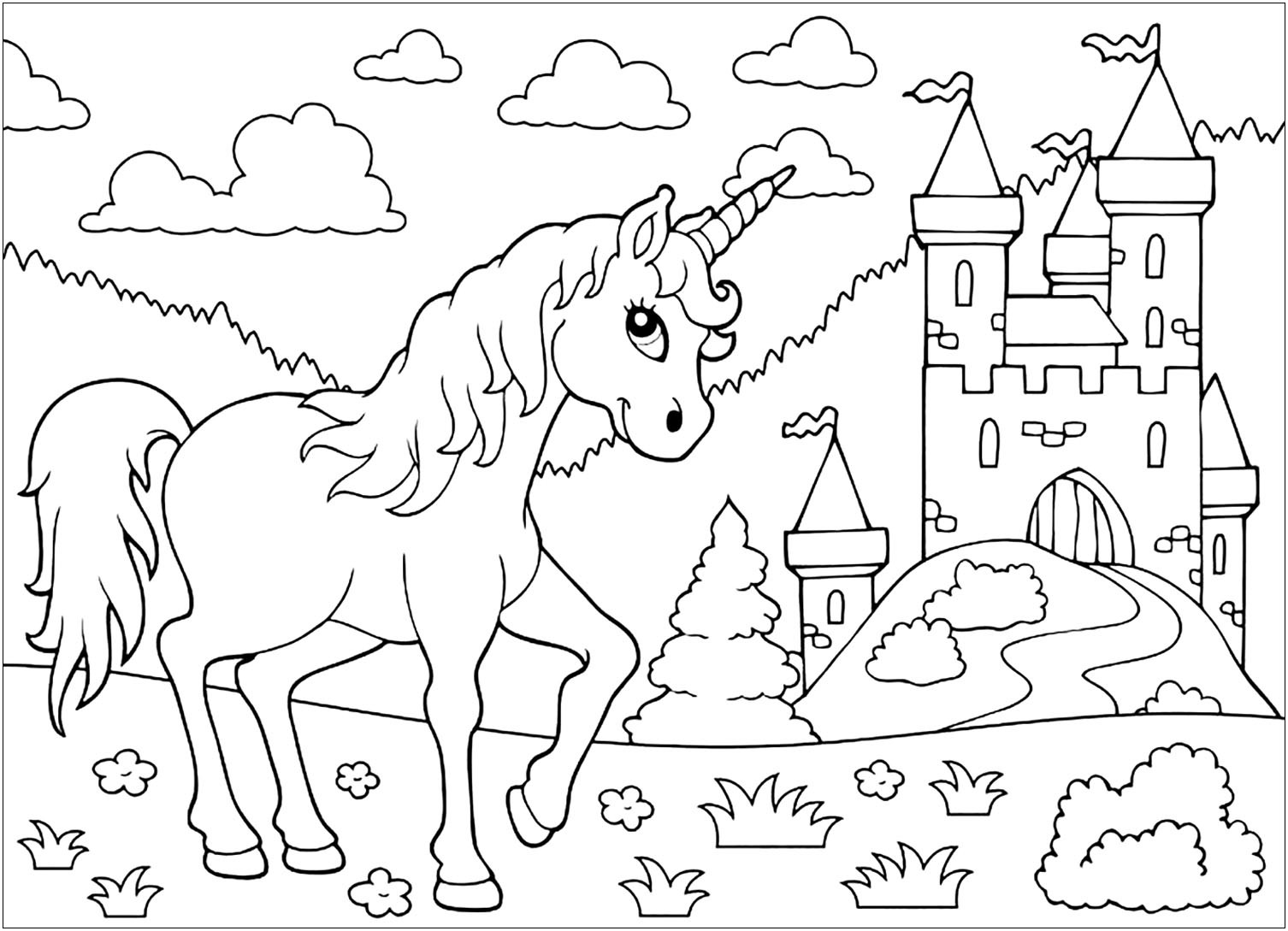 Unicorn Coloring Sheets For Kids
 Unicorns free to color for kids Unicorns Kids Coloring Pages