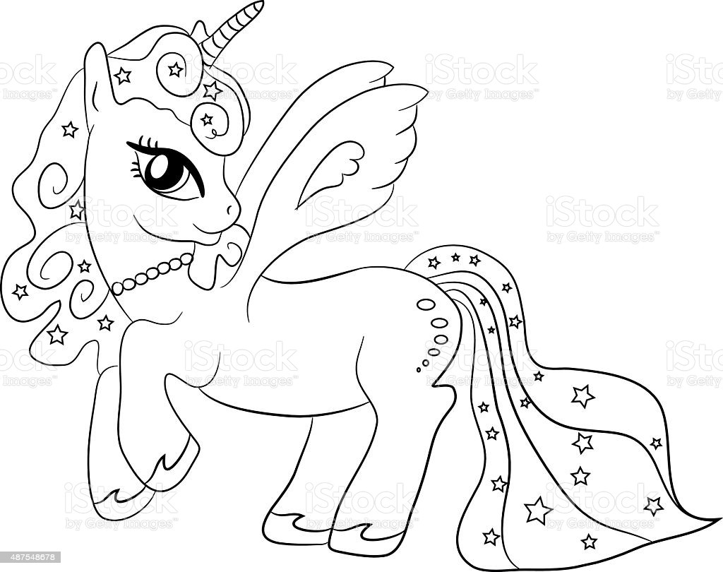 Unicorn Coloring Sheets For Kids
 Unicorn Coloring Page For Kids Stock Illustration