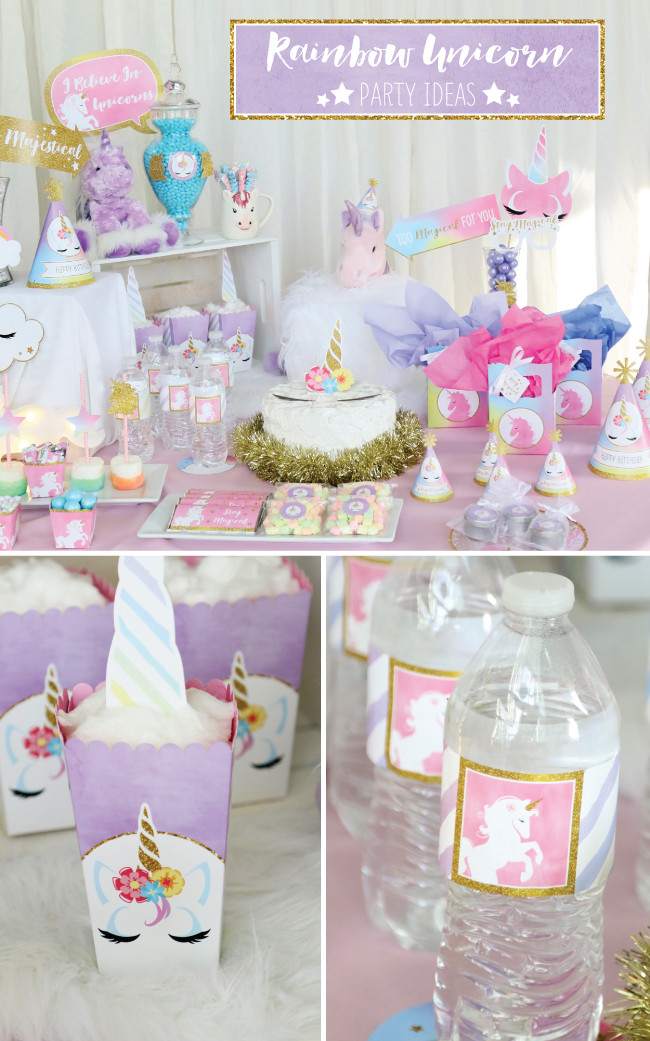 Unicorn Party Decoration Ideas
 Magical Rainbow Unicorn Party Supplies Marshmallow Pop