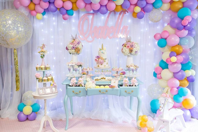 Unicorn Party Table Ideas
 Magical Pastel Unicorn Party 1st Birthday Pretty My Party