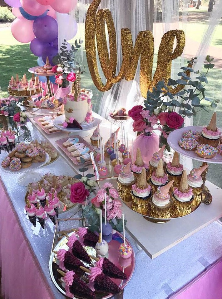 Unicorn Party Table Ideas
 Magical Unicorn First Birthday Party Birthday Party