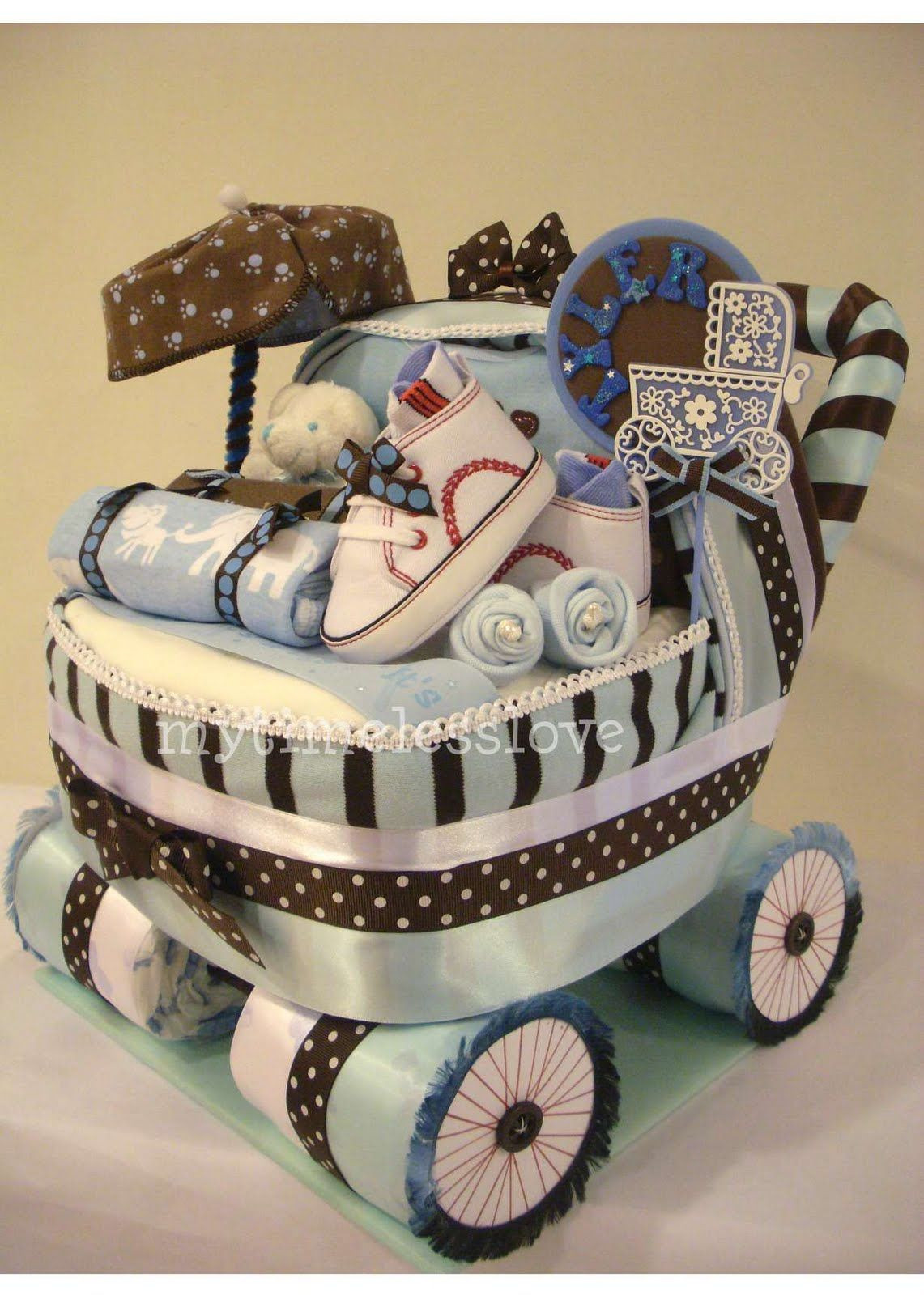 Unique Baby Shower Gift Ideas For Boys
 baby carriage Diaper Cake
