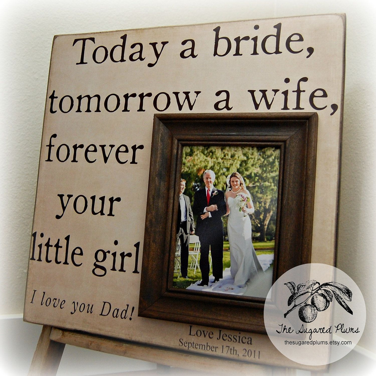 Unique Father Of The Bride Gift Ideas
 Father of the Bride Gift Frame Dad Gifts from Daughter