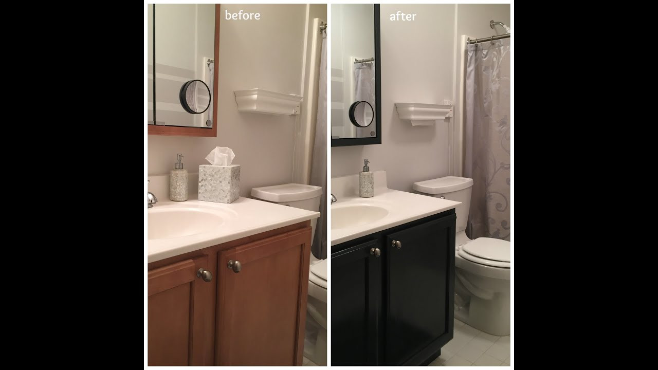 Updated Bathroom Vanities
 How to update the color of your bathroom vanity cabinet