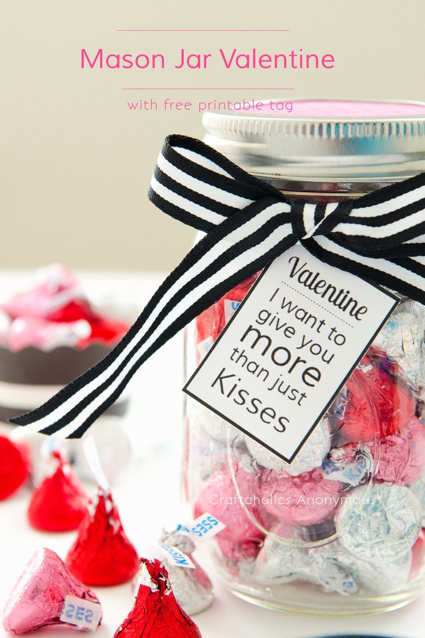 Valentine Day Gift Ideas For Fiance
 Mason Jar Valentine with Free Printable