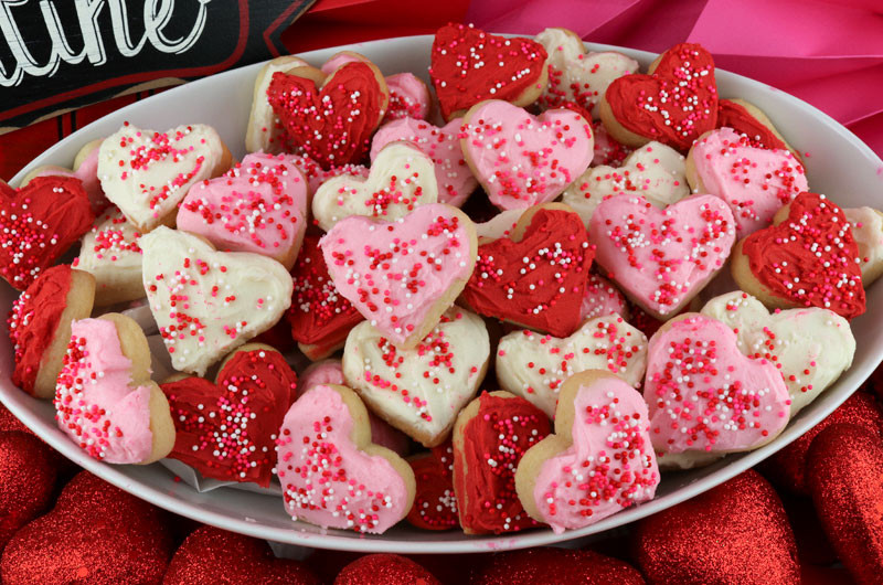 Valentine Day Sugar Cookies
 Valentine s Heart Sugar Cookie Bites Two Sisters