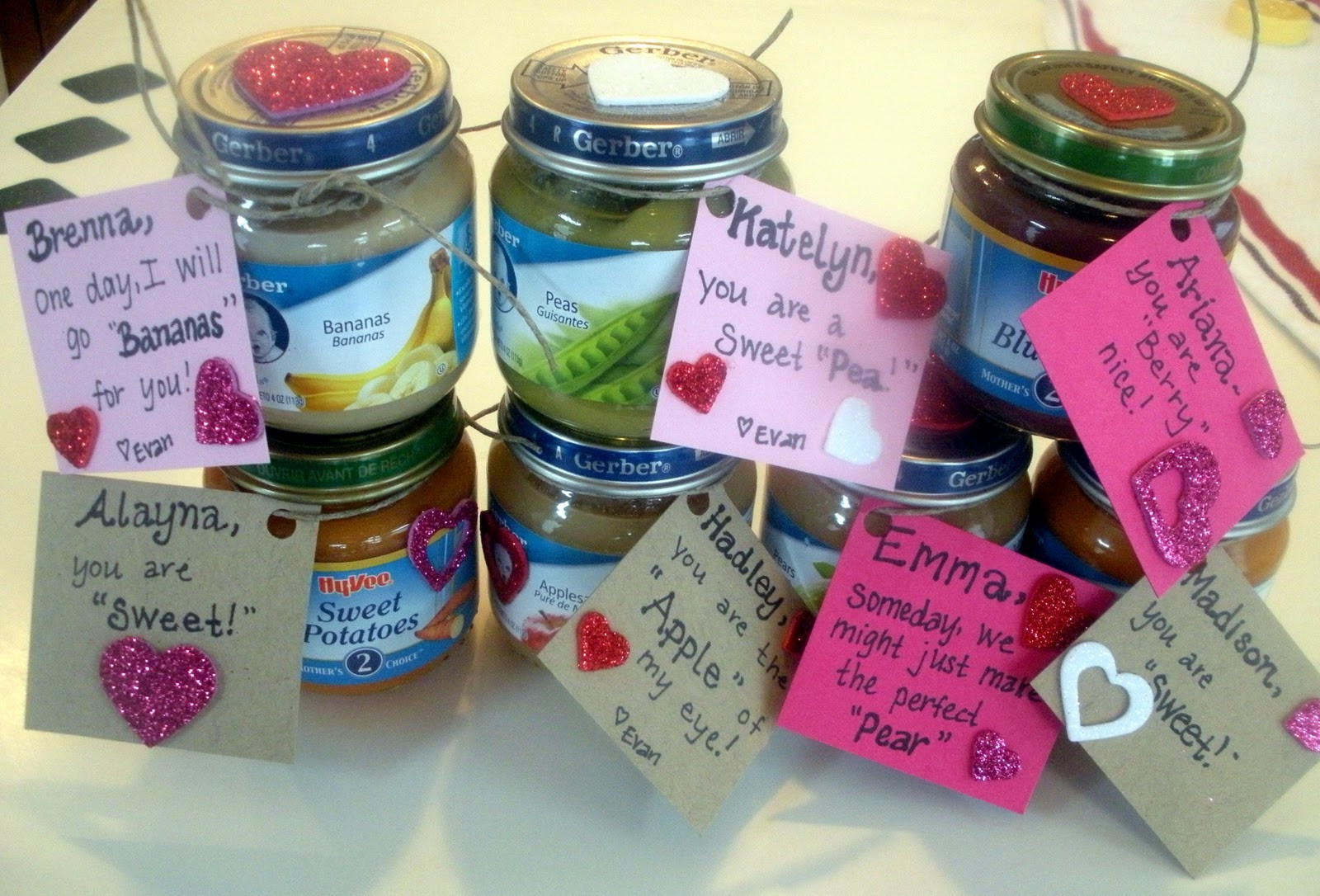 Valentine Gift Ideas For Baby
 Baby food Valentines