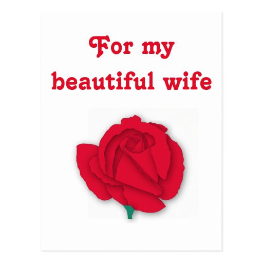 Valentine Gift Ideas For My Wife
 For My Beautiful Wife Valentine Cards Postcard