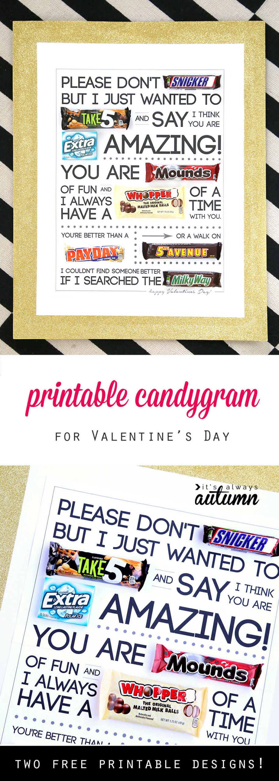 Valentines Day Candy Poster
 Free printable Valentine s Day candygram candy poster