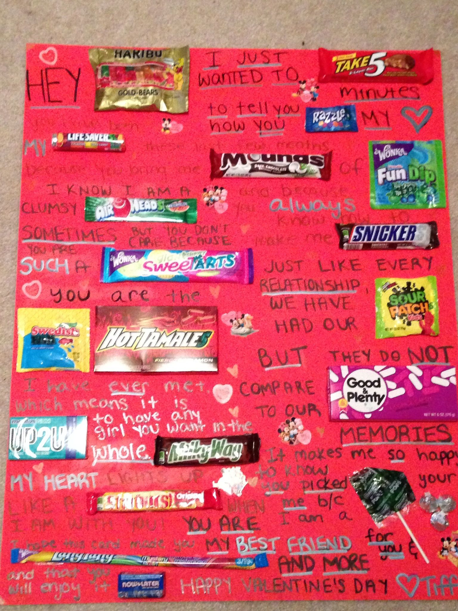 Valentines Day Card With Candy
 Valentine s day candy card