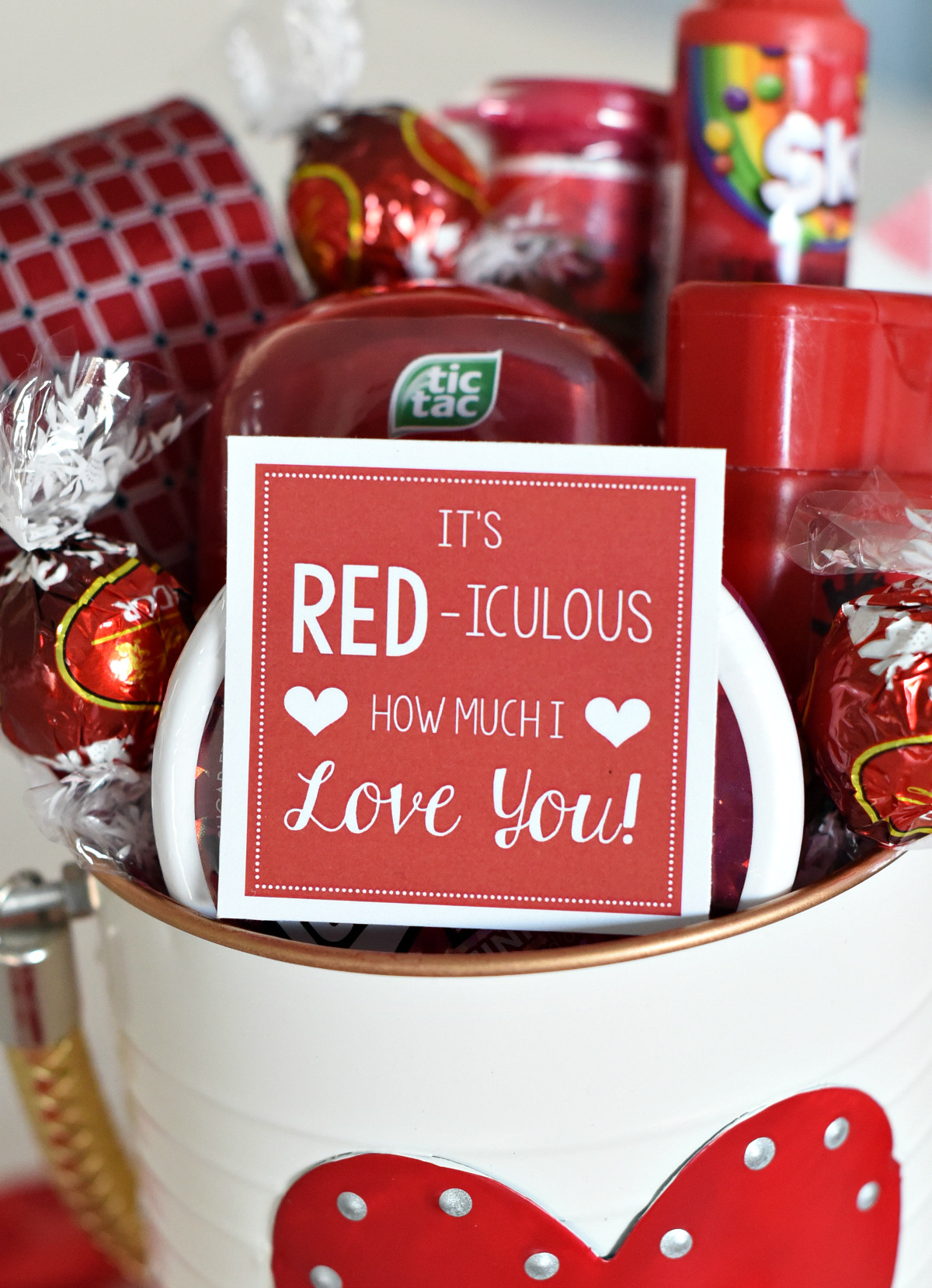 Valentines Day Gift Idea
 Cute Valentine s Day Gift Idea RED iculous Basket